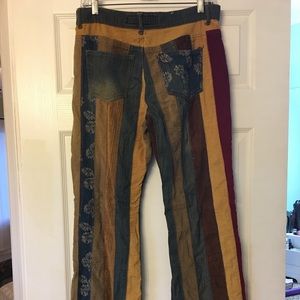 Patchwork corduroy pants